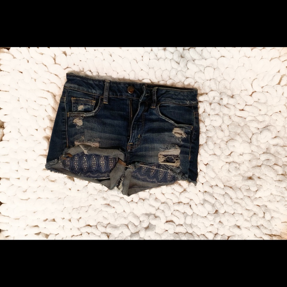 American Eagle Super Stretch Hi-Rise Shortie Denim